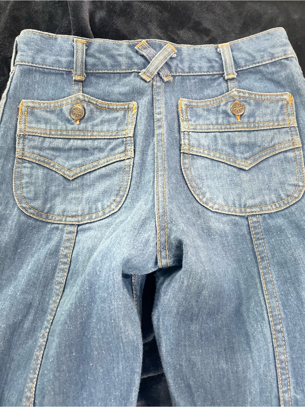 RARE vintg 1970s Brittania Flap pocket bell bottoms: disco era collectors item